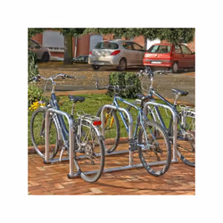 Support vélos en ligne 3 arceaux pour 6 vélos Equipé de deux arceaux anti glissement de vélo Base tube 45 mm - Arceaux Ø 50 m ...