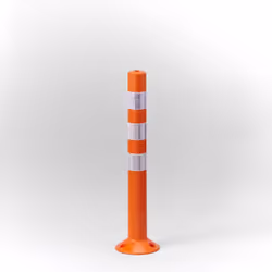 Poteau de signalisation à fixer Matière : polyuréthane orange 3 bandes réfléchissantes haute luminosité - Poteau flexible sur ...