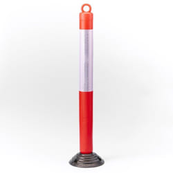 Poteau de signalisation sur base flexible avec anneau passe chaã®ne m018s120 - Mottez