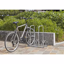 Râtelier 3 vélos avec 2 arceaux pour antivol Permet de cadenasser les vélos avec un antivol en U Face à face - 72 x 33 x 83cm