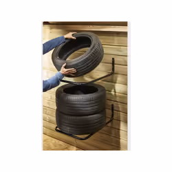 Lot de 2 supports range pneus Pour ranger 4 pneus, universel pour tous types de pneus Ne déforme pas le pneu Utilisation du r ...