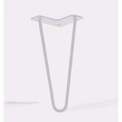 Lot de 4 pieds de meuble double fil modèle incliné blanc mat hauteur 30 cm