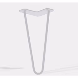 Lot de 4 pieds de meuble double fil modèle incliné blanc mat hauteur 40 cm Double fil Ø 10 mm