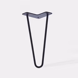 Lot de 4 pieds de meuble double fil modèle incliné noir mat hauteur 40 cm