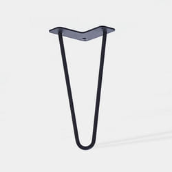 Lot de 4 pieds de meuble double fil modèle incliné noir mat hauteur 40 cm