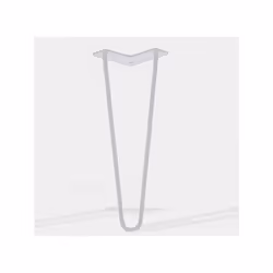 Lot de 4 pieds de meuble double fil modèle incliné blanc mat hauteur 50 cm Double fil Ø 10 mm