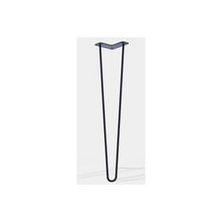 Lot de 4 pieds de table double fil modèle incliné noir mat hauteur 71 cm