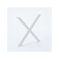 Lot de 2 pieds de table modèle en x ht 71 x l. 77,5 cm blanc mat