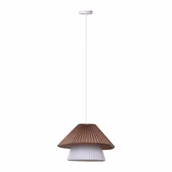 Suspension double tissu Aurélia beige blanc D52