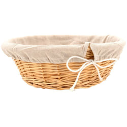 Aubry Gaspard - Corbeille en osier blanc avec doublure en jute
