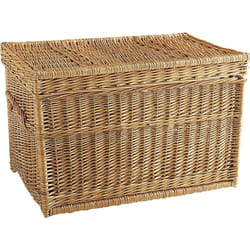 Aubry Gaspard - Malle de rangement en osier buff 80 x 45 x 45 cm