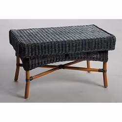 Table basse en rotin teinté vert - AUBRY GASPARD - Rectangulaire - Salon
