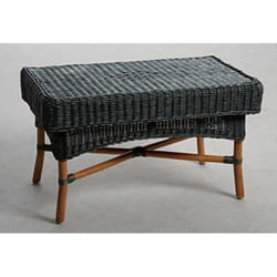 Table basse en rotin teinté vert - AUBRY GASPARD - Rectangulaire - Salon