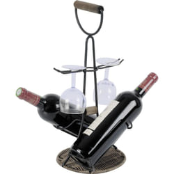 Aubry Gaspard - Porte-bouteilles porte-verres 2 en 1 - Gris
