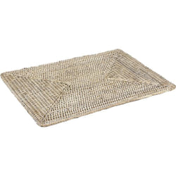 Aubry Gaspard - Set de table rectangulaire en rotin - Rotin patiné blanc