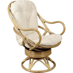 Aubry Gaspard - Fauteuil pivotant et basculant en rotin