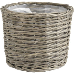 Cache pot rond en osier gris (Lot de 5)