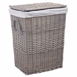 Aspect Matériau principal Osier naturel gris Matériaux secondaires Doublure 100% coton Poignées en polyuréthane Dimensions Ha ...