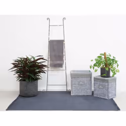 Aubry Gaspard - Cache pot rond en bambou patiné (Lot de 5) - Noir