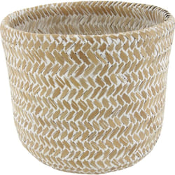 Cache pot rond en bambou patiné (Lot de 5)
