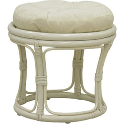Tabouret en rotin avec coussin Uni