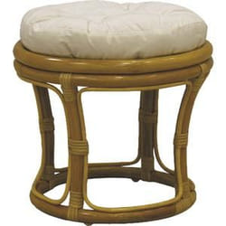 Aubry Gaspard - Tabouret en rotin avec coussin Uni - Miel
