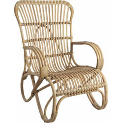 Aubry Gaspard - Fauteuil détente en manau et moelle de rotin naturelle