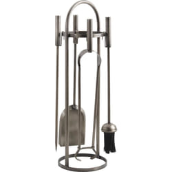 Aubry Gaspard - Valet de cheminée étain antique 4 accessoires