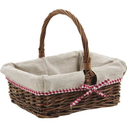Aubry Gaspard - Panier en osier brut Vintage chic Rectangulaire