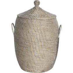 Aubry Gaspard - Paniers à linge en jonc de mer (Lot de 2) Blanc - Blanc