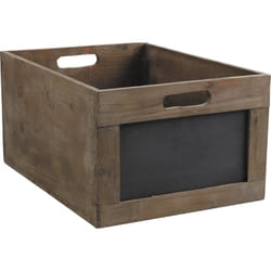 Caisse de rangement en bois avec ardoise 35 x 23 x 17,5 cm