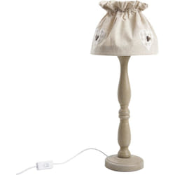 Aubry Gaspard - Lampe à poser en bois et coton écru