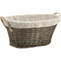 Aubry Gaspard - Panière à linge en éclisse et coton - Gris