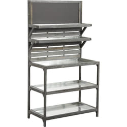 Table de jardinage en bois vieilli et zinc