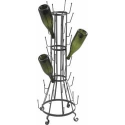 Gouttoir 40 bouteilles en métal gris