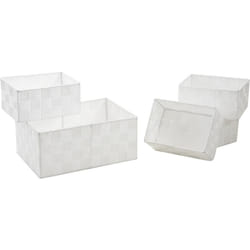 Aubry Gaspard - Corbeilles de rangement en nylon blanc (Lot de 5) - Blanc