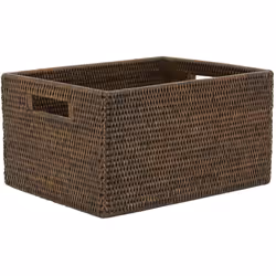 Aspect Coloris Marron Finitions Antique Matériau principal Rotin Dimensions Hauteur (en cm) 18,00 Longueur (en cm) 34,00 Prof ...