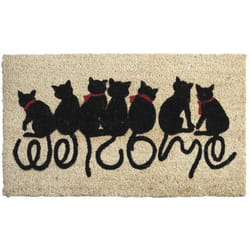 Aubry Gaspard - Paillasson en coco avec inscriptions 75 x 45 cm Chats welcome