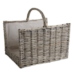 Aubry Gaspard - Paniers à bûches en osier gris et jute (lot de 2) Rectangulaire