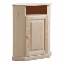 Description générale Ce petit meuble d'angle en bois brut est idéal pour décorer, personnaliser et optimiser votre espace tou ...