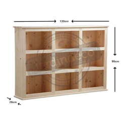 Bibliothèque en bois brut 9 cases