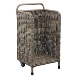 Panier à buches à roulettes