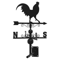 Aubry Gaspard - Girouette coq en fer forgé avec arabesques - Noir