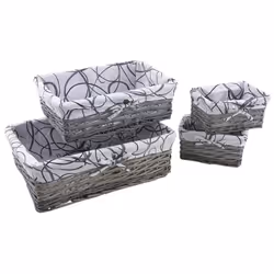 Aubry Gaspard CRA 439 SC set of 4, Boîte de rangement, Carré, Bois, Monochromatique, Intérieure, 1,33 kg