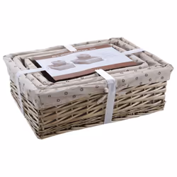 Aubry Gaspard - Corbeille rangement avec doublure tissu (Lot de 4)