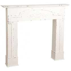 Aubry Gaspard - Manteau de cheminée en bois - Patiné blanc
