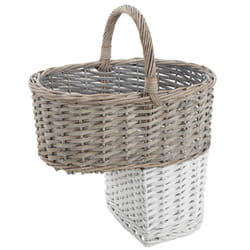 Aubry Gaspard - Panier d'escaliers en osier - Gris et Blanc