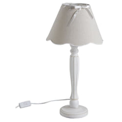 Aubry Gaspard - Lampe en bois et abat-jour ruban - Blanc