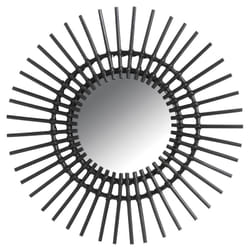 Miroir déco Vintage rotin noir