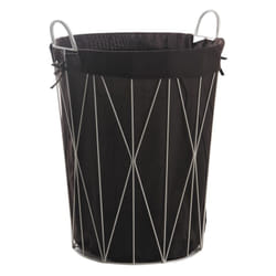Aubry Gaspard - Panier à linge en métal et coton - Marron
